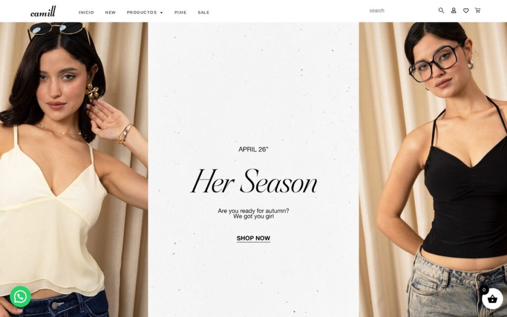 Captura de la web de Camill hecha por Lucuma Agency