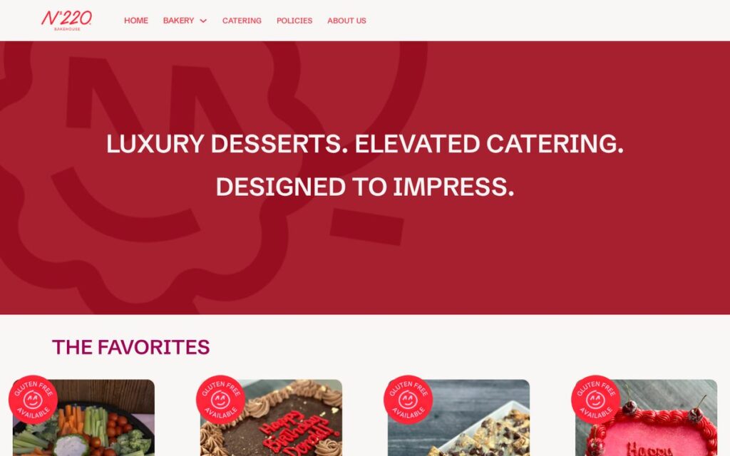 Captura de la web de N220 Bakehouse hecha por Lucuma Agency