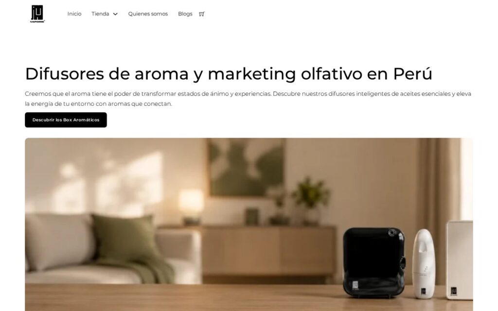 Captura de la web de Vaporis Maximus hecha por Lucuma Agency